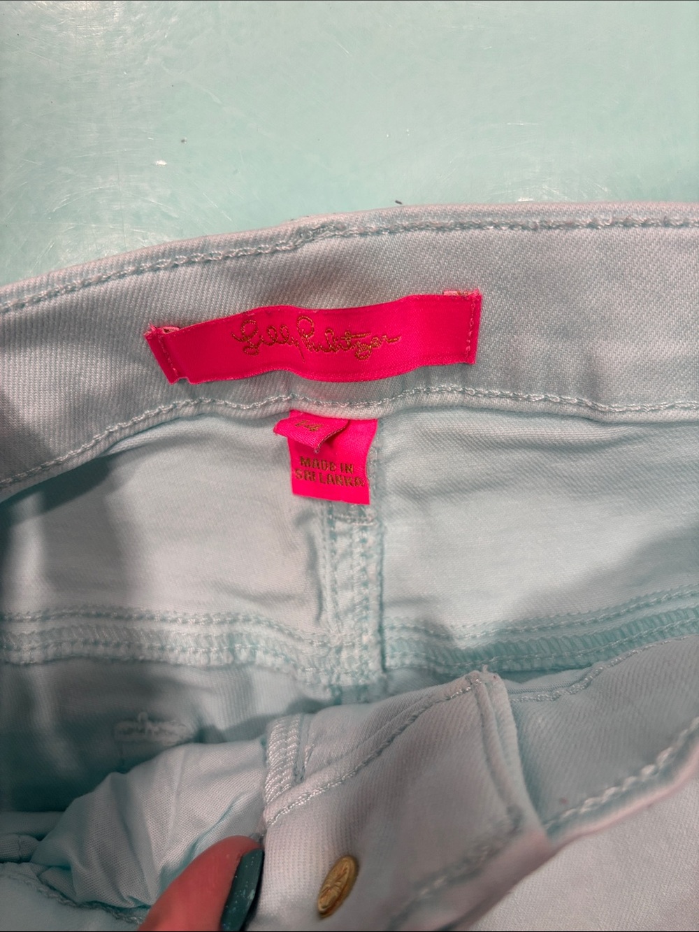 Lilly Pulitzer sky blue Jeans with fringe - Picture 2 of 6